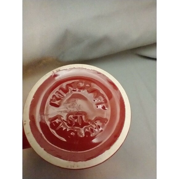 KilnCraft BAH HUMBUG Vintage Red Mug Cup England Christmas Holiday Scrooge - Picture 4 of 5